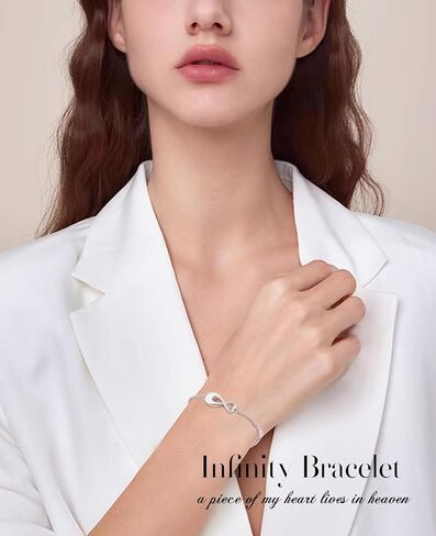 S925 Sterling Silver Urn for Ashes Infinity or Sunflower with Cross or Angel Wings Bracelet for Women in Kuwait