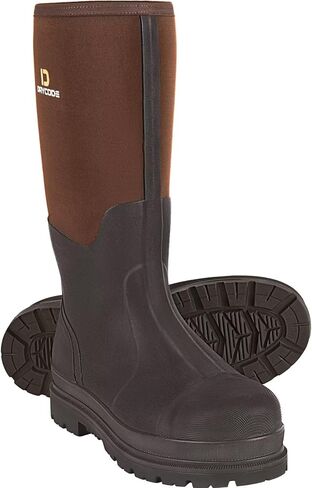 أحذية عمل DRYCODE للرجال مع ساق فولاذية، أحذية مطاطية مقاومة للماء، أحذية مطر متينة من النيوبرين الدافئة 6 مم مضادة للانزلاق، أسود، مقاس 5-14 in Kuwait