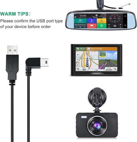 Charging Power Cable for Dash Cam, (11.5 Ft) USB to Mini USB Adapter Cord in Saudi Arabia