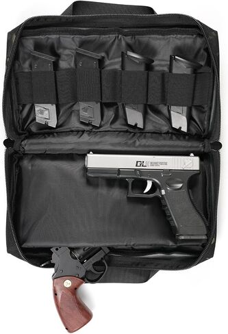 Tactical Pistol Gun Case,Padded Handgun Firearm Case Double Shooting Gun Range Duffle Bag for Outdoor Hunting Shooting Range Bag in Kuwait