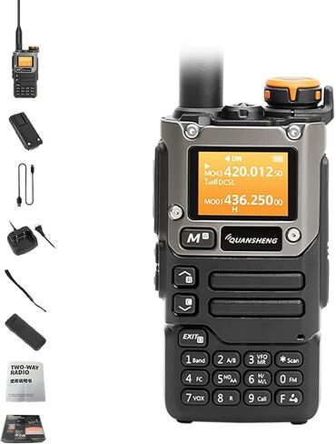 Quansheng UV-K5(8) راديو USB-C شحن راديو ثنائي الاتجاه طويل المدى مع NOAA للبالغين 5 وات U/V ثنائي النطاق DTMF AM FM جهاز اتصال لاسلكي قابل لإعادة الشحن UV-K6 هوائي تاكريكال in Saudi Arabia