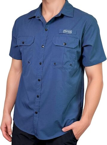 Men's UV UPF 50+ Sun Protection Short Sleeve Shirt, Fishing Shirts for Men, Poncho Shirts for Men, Button Up Shirts for Men in Saudi Arabia