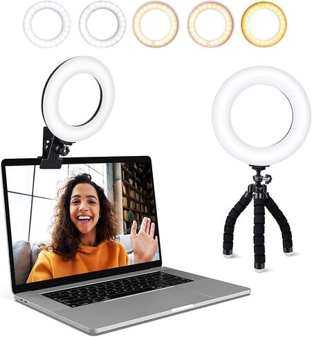 ACMEZING Upgrade Full-Screen Ring Light 60 LED Side Lighting Clip on Light for Phone iPhone Computer Laptop Monitor, Adjustable Light Modes for Live Streaming, Selfie, Video Conference, Zoom Lighting in Saudi Arabia