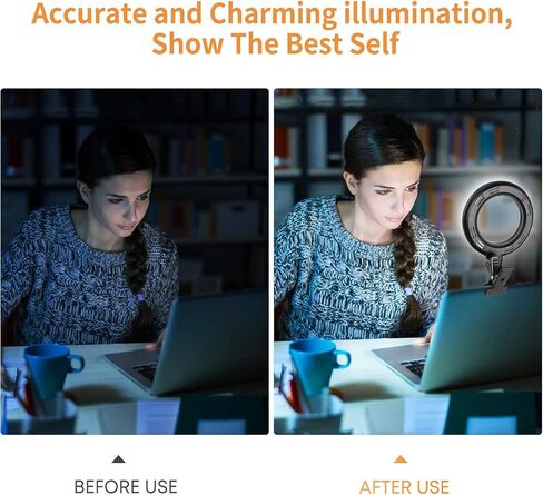ACMEZING Upgrade Full-Screen Ring Light 60 LED Side Lighting Clip on Light for Phone iPhone Computer Laptop Monitor, Adjustable Light Modes for Live Streaming, Selfie, Video Conference, Zoom Lighting in Saudi Arabia