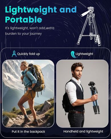 CAMBOFOTO 74"-Camera-Tripod, Porfessional Aluminum Heavy Duty Tripod Stand for Mirrorless Camera/DSLR/Cell Phone/Camcorder, with Holder and Travel Bag in Kuwait