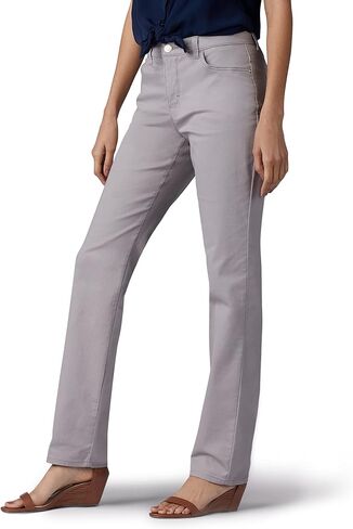 بنطال جينز Lee Women's Instantly Slims Classic المريح ذو الساق المستقيمة من Monroe in Kuwait