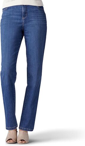 بنطال جينز Lee Women's Instantly Slims Classic المريح ذو الساق المستقيمة من Monroe in Kuwait