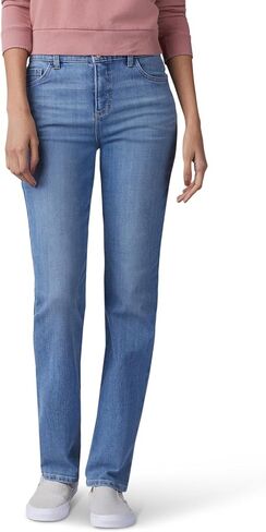 بنطال جينز Lee Women's Instantly Slims Classic المريح ذو الساق المستقيمة من Monroe in Kuwait