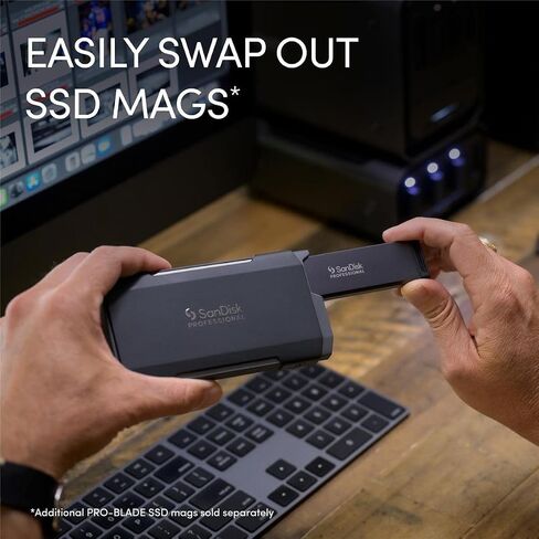SanDisk Professional 0TB PRO-Blade Transport - Portable and Modular NVMe SSD, Up to 2000MB/s, USB-C, USB 3.2 gen 2x2, Solid State Drive - SDPM2NB-0000-GBAND in Saudi Arabia