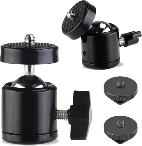 Universal 1/4" Swivel Mini Ball Head Screw Tripod Mount（2 Pack）, AOQIYUE 360 Degree Rotating Mount Base Adapter for DSLR Cameras HTC Vive Tripods Monopods Camcorder Light Stand… in Saudi Arabia