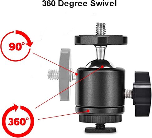 Universal 1/4" Swivel Mini Ball Head Screw Tripod Mount（2 Pack）, AOQIYUE 360 Degree Rotating Mount Base Adapter for DSLR Cameras HTC Vive Tripods Monopods Camcorder Light Stand… in Saudi Arabia