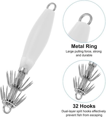 PATIKIL Luminous Squid Jig Hooks Cuttlefish Sleeve Fishing Lures Bait Jig Saltwater Fishing Lures Squid Catcher Glow in Dark in Saudi Arabia