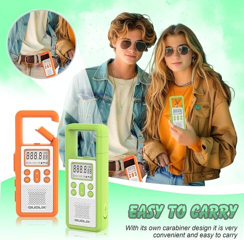 Rechargeable Walkie Talkies for Kids 2 Pack, 3 Miles Long Range 22 CH Two Way Radio with VOX & NOAA Weather Alert Flashlight, Birthday Gifts for 3-12 Year Old Boys Girls Outdoor Camping Hiking Toys in Kuwait