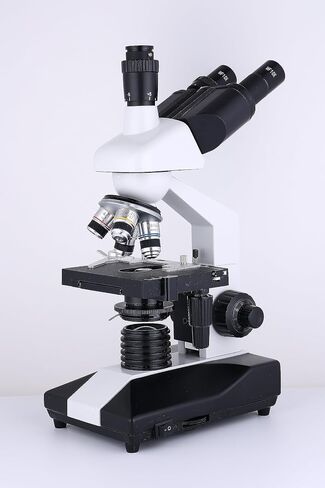Herwicm Compound Trinocular Microscope 40X-2500X Magnification, Research Grade Professional Microscope, Two Tier Mechanical Stage LED Illuminated Abbe Microscope, Adult Microscope with USB Camera and in Saudi Arabia