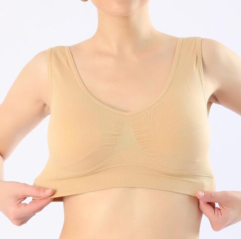KINYAOYAO 3 Pack Women's Ultimate Comfy Medium Support Seamless Wireless Sports Bra with Removable Pads in Kuwait