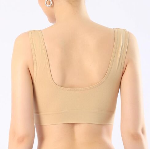 KINYAOYAO 3 Pack Women's Ultimate Comfy Medium Support Seamless Wireless Sports Bra with Removable Pads in Kuwait