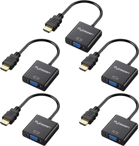 HDMI to VGA Adapter, Gold-Plated HDMI to VGA Converter (Male to Female), Compatible for Computer, Laptop, PC, Monitor, Projector, HDTV, Chromebook, Raspberry Pi, Roku, Xbox and More in Kuwait