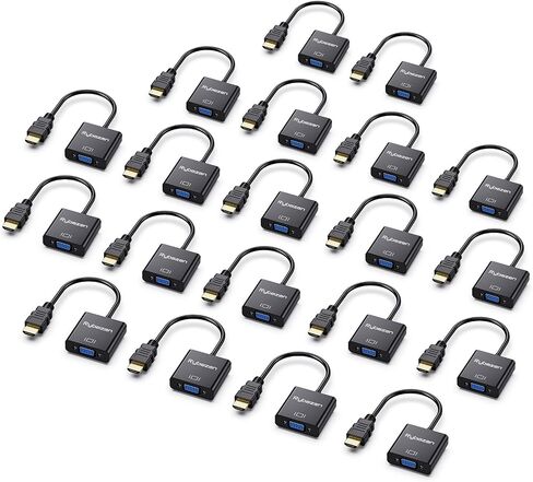 محول HDMI إلى VGA، محول HDMI إلى VGA مطلي بالذهب (ذكر إلى أنثى)، متوافق مع أجهزة الكمبيوتر والكمبيوتر المحمول والكمبيوتر الشخصي والشاشة وجهاز العرض وHDTV وChromebook وRaspberry Pi وRoku وXbox والمزيد in Kuwait
