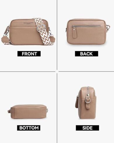 حقائب كروس صغيرة للنساء من أبومي، حقيبة كتف عصرية مصنوعة من الجلد الطبيعي مع حزام عريض قابل للتعديل in Kuwait