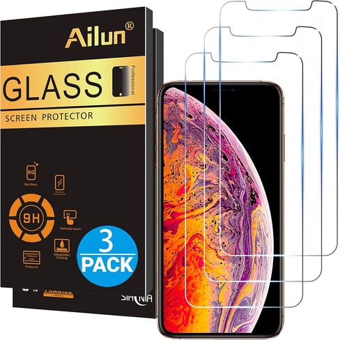 Ailun Privacy Screen Protector for iPhone 11 Pro Max/iPhone Xs Max [6.5 Inch] 2Pack Anti Spy Private Case Friendly Tempered Glass [Black] in Saudi Arabia