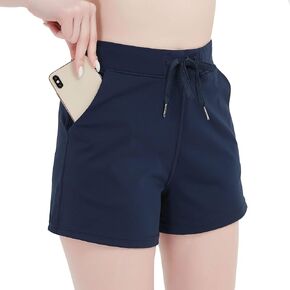 RIBOOM Women Workout Running Shorts 2 in 1 Active Yoga Gym Sport Shorts with Pockets