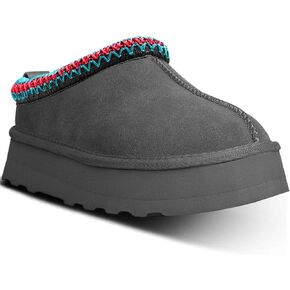 metricfalcon Women's Platform Mini Boots Slippers for Women Indoor Slippers Slip on Fur Fleece Lined Suede Short Ankle Boots