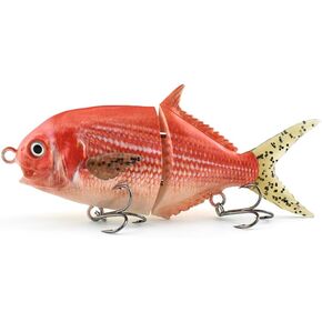 ODS Lure Glide Bait, Metal Joint Animated Slow Sinking Fishing Lure for Freshwater and Saltwater Bass Trout Shad