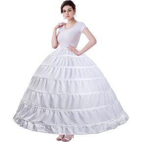 Make you perfect Women's Hoop Petticoat Ball Slip Crinoline Skirt Gown, White2, One Size