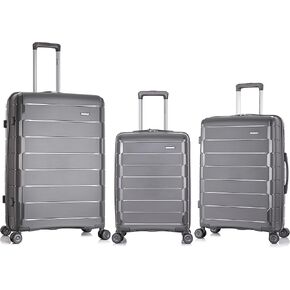 Rockland Vienna Hardside Luggage with Spinner Wheels, Green, 3-Piece Set (20/24/28)