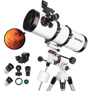 Telescope,150EQ Reflector Telescopes for Adults Astronomy,Manual Equatorial Professional Telescope for Kids Beginners, with Stainless Tripod, Phone Adapter