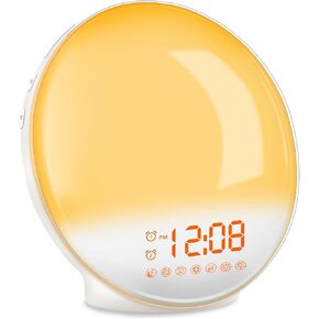 TITIROBA Wake up Light Touch Screen,Double-Sided Lighting Sunrise Alarm Clock for Heavy Sleepers, Kids Bedroom, Natural Sounds, Dual Alarms, Snooze,FM Radio,Colorful Lights,Sleep Aid in Kuwait