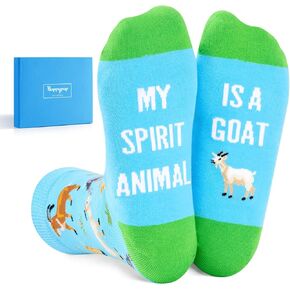 HAPPYPOP Unisex Novelty Goat Socks for Women Goat Socks Men Farm Animal Socks, Funny Goat Gifts for Goat Lovers Sheep Gifts