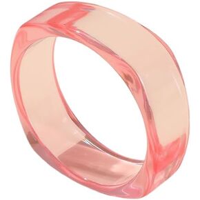 Pingyongchang Acrylic Colorful Resin Open Bracelet Geometric Simple Transparent Wide Cuff Bangle for Women Girls Lightweight Colorful Chunky Thick Thin Wide Face Resin Acrylic Cuff Bangle Jewelry