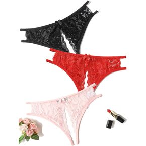 Avidlove Women Lace Panties Sexy Underwear Floral Lace Briefs with Cute Bow Center in Saudi Arabia