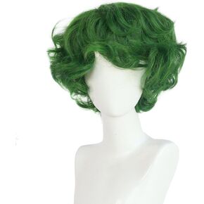 HUNIGIR Mens Brown Wig Male Short Fluffy Brown Wig Curly Layered Wig Heat Resistant Synthetic Hair Replacement Cosplay Wig (Brown