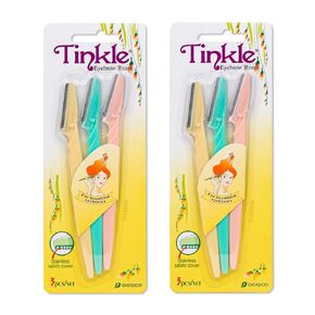 Dorco Tinkle Eyebrow Razor - 6-Pack Dermaplane Razors for Precise Eyebrow Trimming & Facial Hair Removal | Safe, Easy-to-Use Dermaplaning Tool | Ideal Beauty Gift for Spa Day & Skin Care Kit