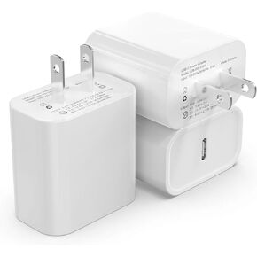 2Pack USB C Charger Block 20W, iGENJUN USB-C Power Adapter - iPhone Charger with Fast Charging Capability, Type C Wall Charger for iPhone 15/15 Plus/15 Pro Max/14 Series, Galaxy, Pixel, Pad - White