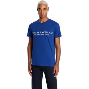 A|X Armani Exchange Men's Short Sleeve Milan New York Logo Crew Neck T-Shirt, Vivacious, Large