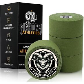 Bighorn Athletics Jiu-Jitsu Finger Tape, Warrior Edition, 0.3-Inch x 45-Feet, 8-Rolls (Military Green) - Versatile Tape for Martial Arts, Climbing, and More