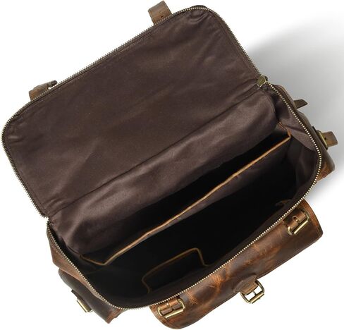 Gratlin Buffalo Leather Backpack for Men 16 Inch| Vintage Leather Backpack Multi Pockets Business Travel Daypack| Full Grain Brown Leather Shoulder Rucksack Knapsack in Saudi Arabia