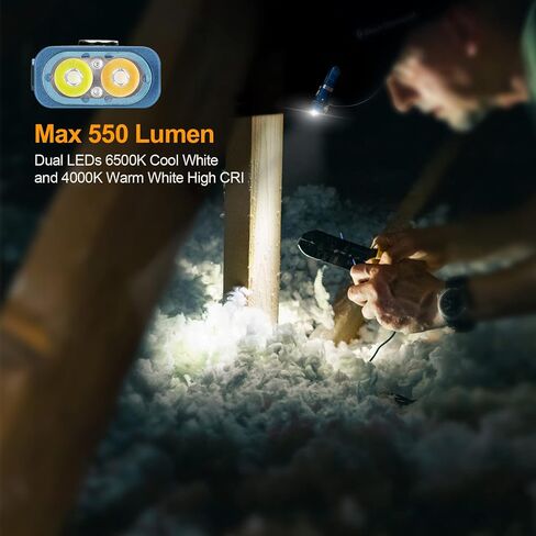 مصباح RovyVon E3 Plus EDC، 7075 من سبائك الألومنيوم مع 6500K LED أبيض بارد، بحد أقصى 700 لومن، مصباح يدوي لسلسلة المفاتيح USB-C قابل لإعادة الشحن، طاقة مزدوجة بواسطة بطارية Li-po المدمجة/قابلة للاستبدال AAA in Saudi Arabia