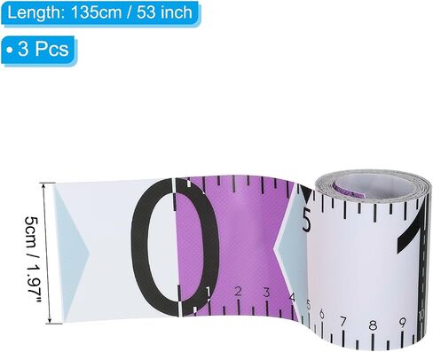 PATIKIL Fish Ruler, 3 Pack 53 Inch Fish Measuring Tape Waterproof for Fishing Boat Kayak Workbench, Yellow in Saudi Arabia