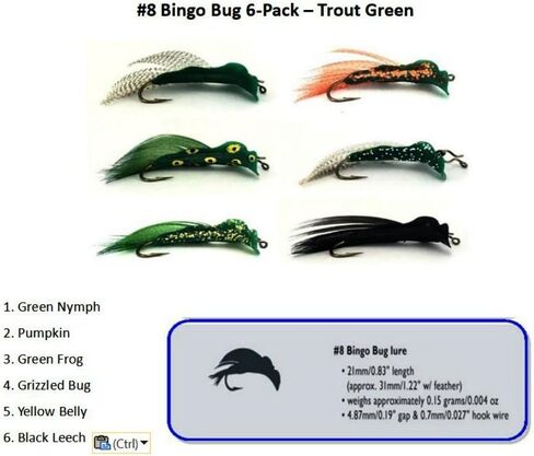 Bingo Bug Lures Trout, Brook & Speckled Trout, Kokanee & Perch Combo Sets Size 8 Six Assorted Colors in Saudi Arabia