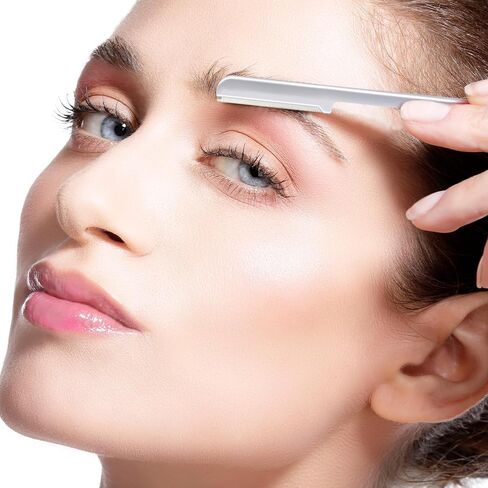 10 Pieces Eyebrow Razor for Women Facial Shaver Razor Brow Shaper Eyebrow Trimmer Dermaplaner Shaping Tool with Cover (Black) in Kuwait