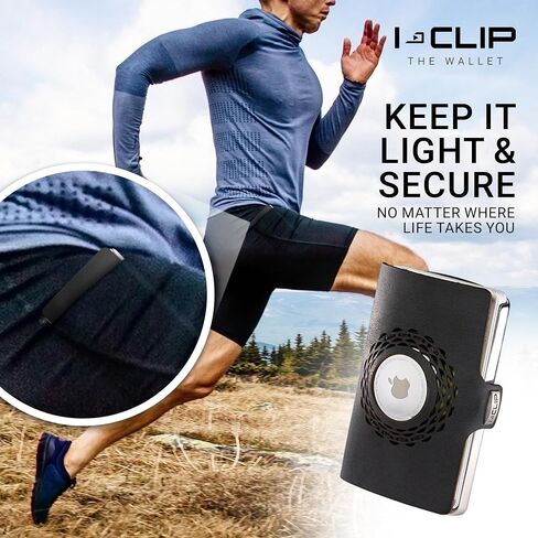 I-CLIP Original Silver Radio Impact, Compatible with Apple AirTag Wallet, Money Bag, Purse, Credit Card case, Credit Card Holder in Kuwait