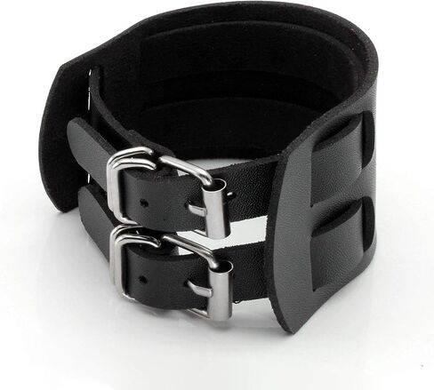 Eigso Punk Leather Cuff Bracelets for Men Women Retro Gothic Vintage Rock Wristband Pair for Man Woman in Kuwait