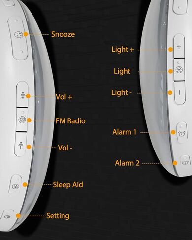 TITIROBA Wake up Light Touch Screen,Double-Sided Lighting Sunrise Alarm Clock for Heavy Sleepers, Kids Bedroom, Natural Sounds, Dual Alarms, Snooze,FM Radio,Colorful Lights,Sleep Aid in Kuwait