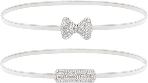 قطعتان من أحزمة الخصر النسائية المعدنية المصنوعة من حجر الراين من كيلوفلاي رفيعة قابلة للتمدد in Kuwait