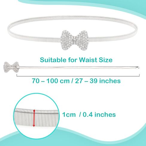 قطعتان من أحزمة الخصر النسائية المعدنية المصنوعة من حجر الراين من كيلوفلاي رفيعة قابلة للتمدد in Kuwait