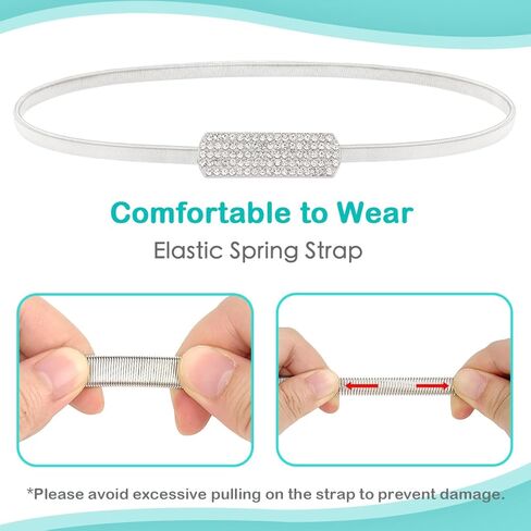 قطعتان من أحزمة الخصر النسائية المعدنية المصنوعة من حجر الراين من كيلوفلاي رفيعة قابلة للتمدد in Kuwait